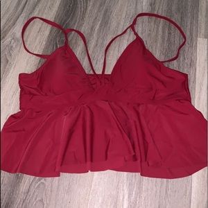 Red Silky bathing suit top